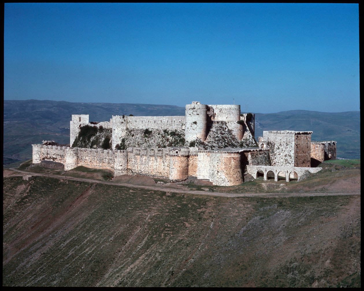 Udsigt over riddernes Krak, korsfarerborg, ca. 1100 (Fotografi) af Unknown artist