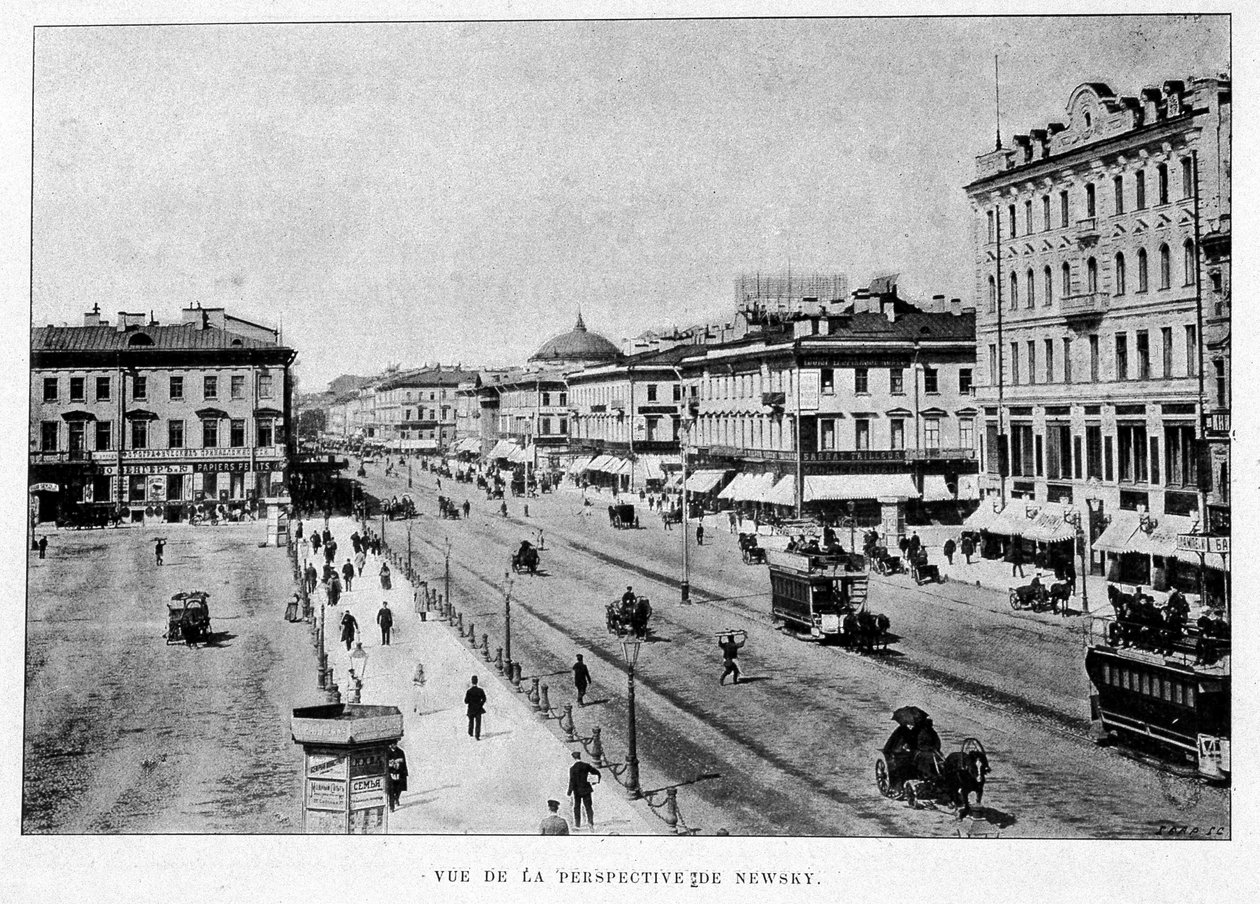 Udsigt over Newsky-perspektivet. Sankt Petersborg. af Unknown artist