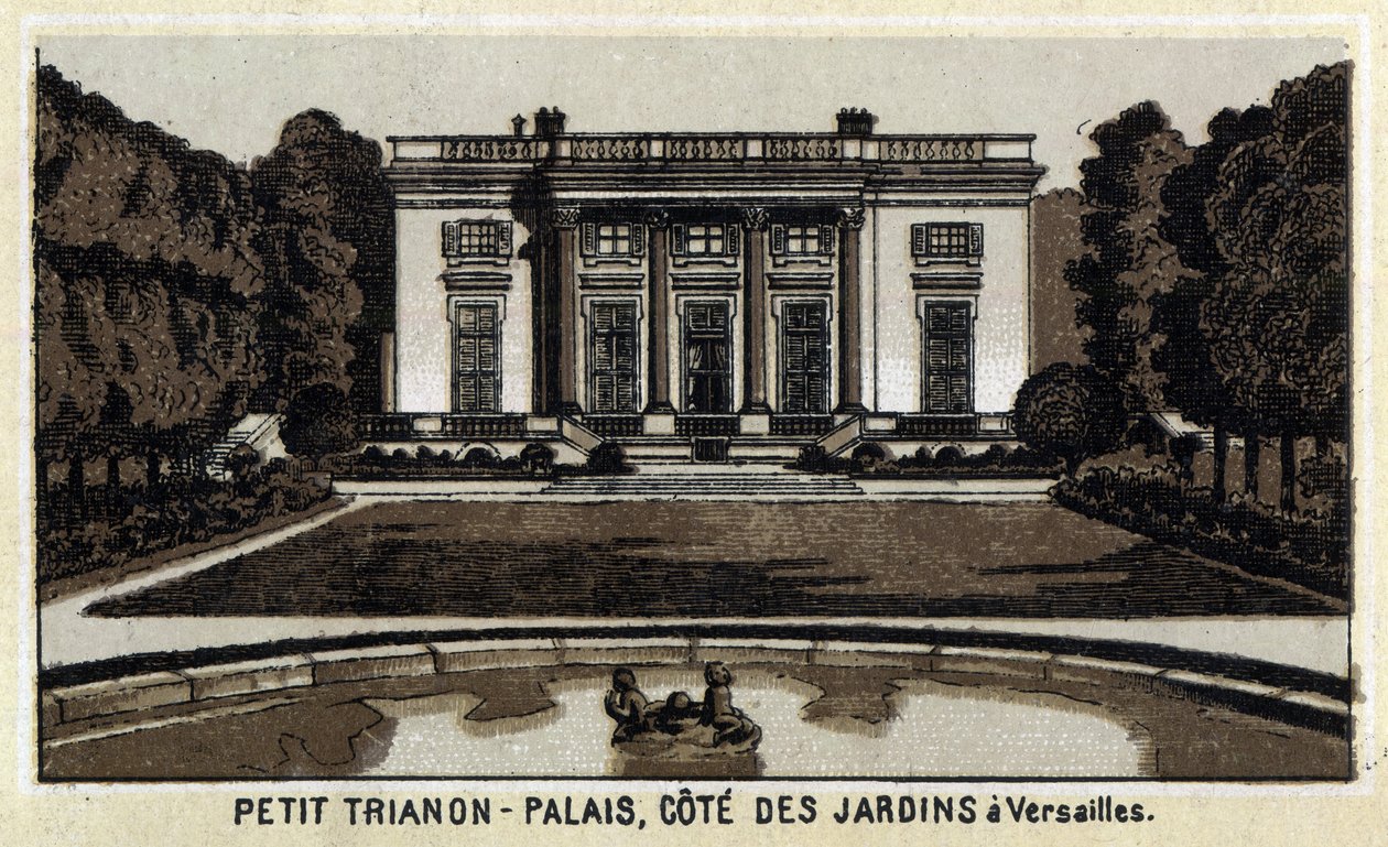 Udsigt over Peer Trianon i Versailles haver. af Unknown artist