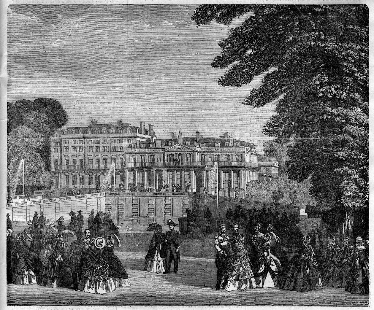 Udsigt over Saint Cloud Palace (Saint Cloud) i 1868 af Unknown artist