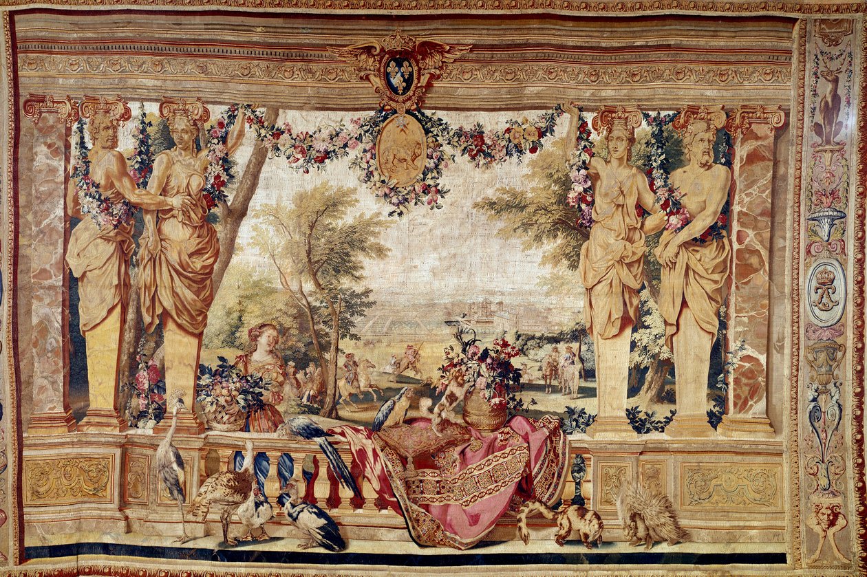 Udsigt over slottet Vincennes. 1600-tals gobelin. Paris, nationale møbler af Unknown artist