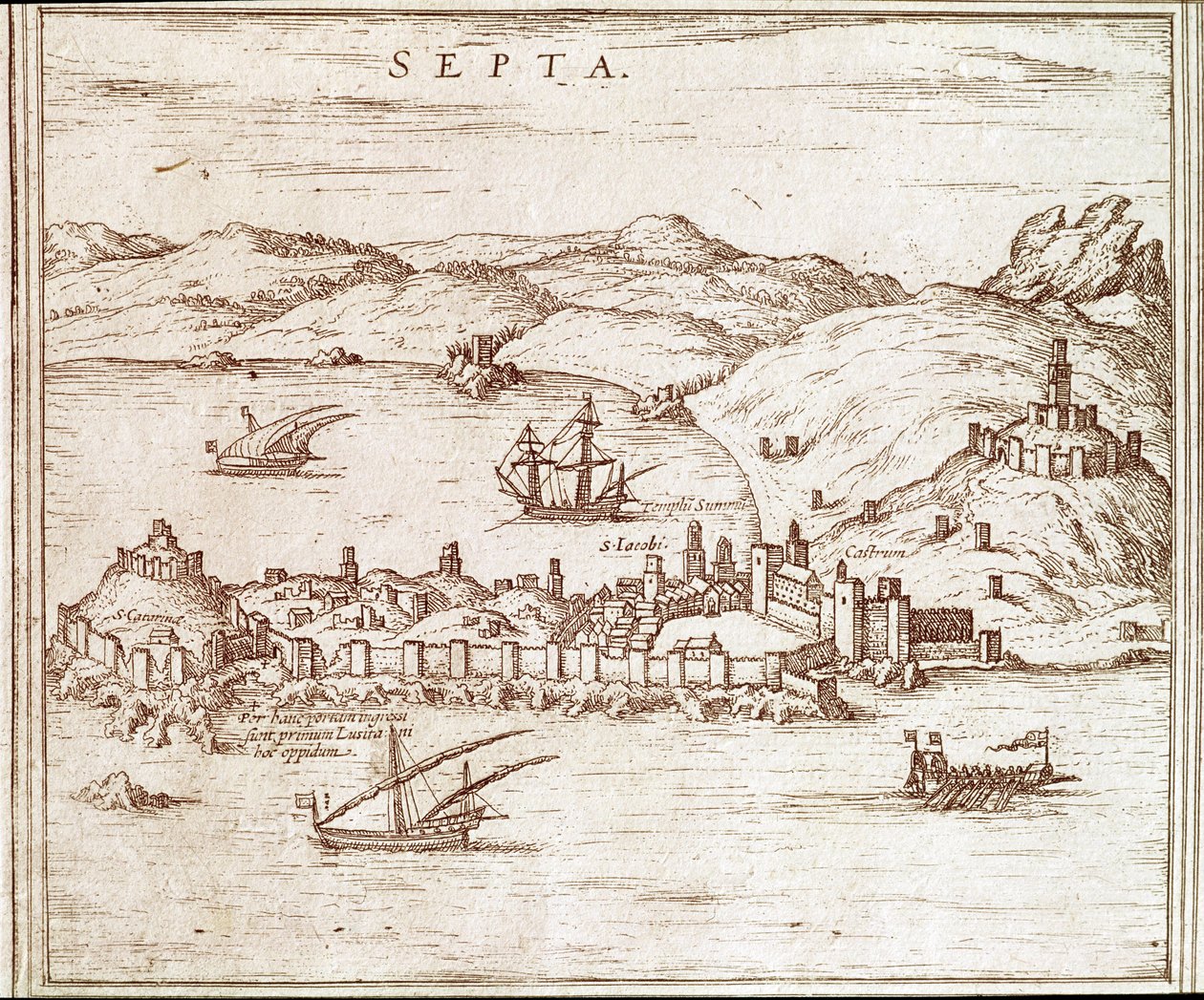 Udsigt over byen Ceuta af Unknown artist