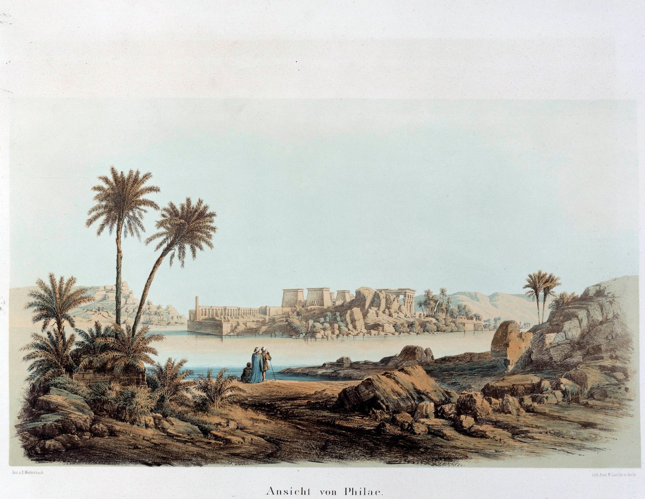 Udsigt over øen Philae i Egypten. 1800-tallets Paris, College of France af Unknown artist