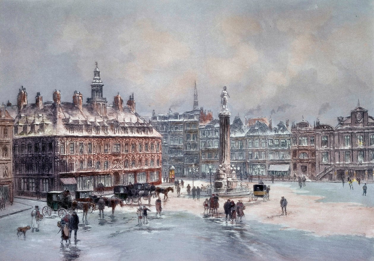 Udsigt over det store sted Lille Uidentificeret forfattertryk. 1800-tallets Paris, B.N. af Unknown artist