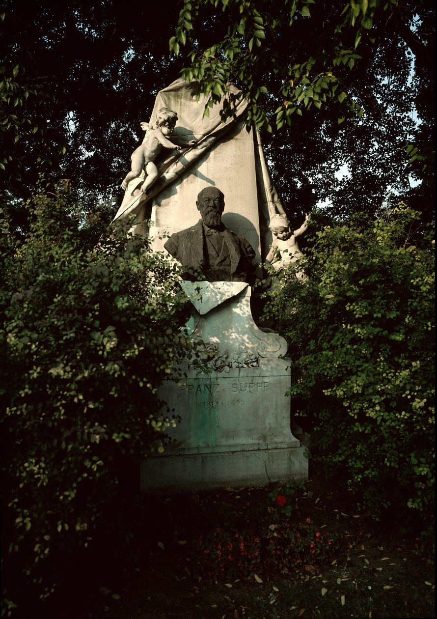 Udsigt over den østrigske komponist og dirigent Franz von Suppes (1819-1895) grav på den centrale kirkegård i Wien (Zentralfriedhof), Østrig af Unknown artist