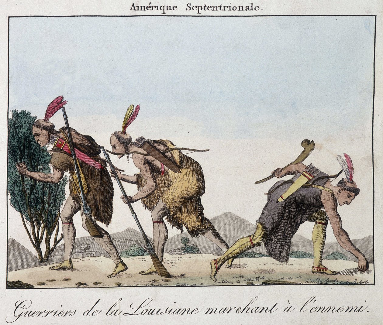 Warriors of Louisiana i fjendens fodspor - gravering af Unknown artist