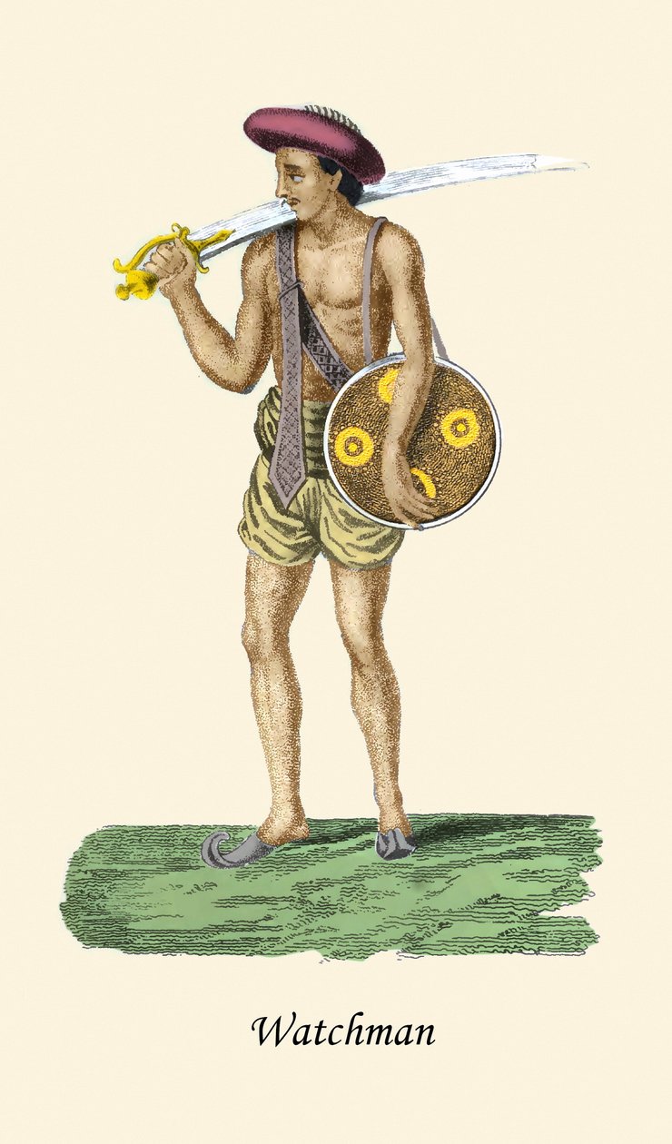 Vagtmand med sværd og skjold af Unknown Artist
