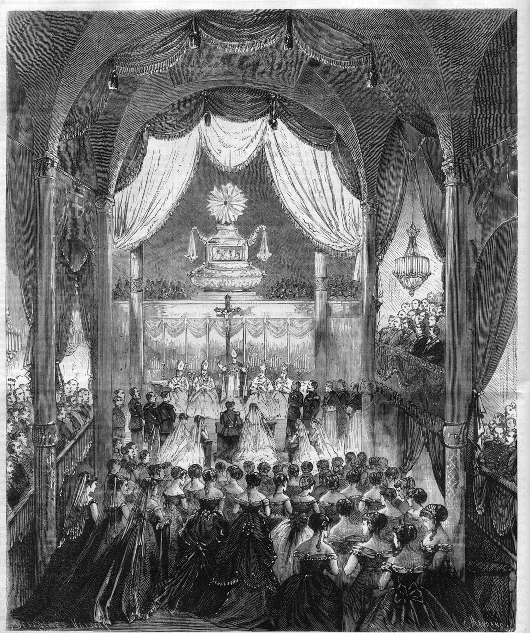 Bryllupsceremoni af Prins Humbert I Prins af Italien (Umberto I af Unknown artist