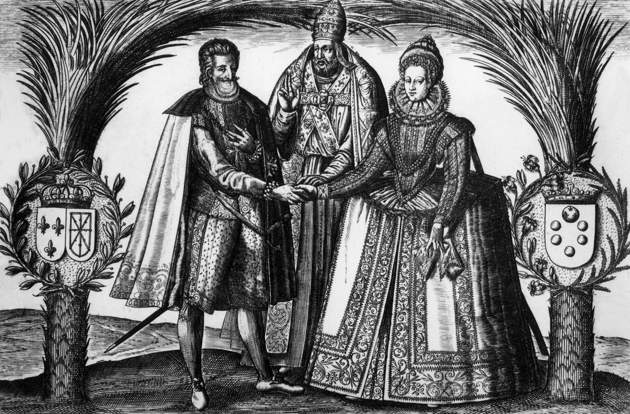 Bryllup af den franske kong Henri IV og Marie de Medicis den 17. december af Unknown artist