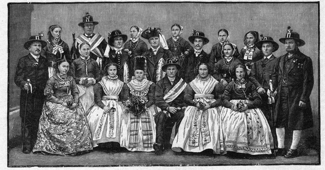 Wendisk bryllupsfest (Wends) - gravering 1897 - Wendes (slaviske mennesker, der bor i det østlige Tyskland) af Unknown artist