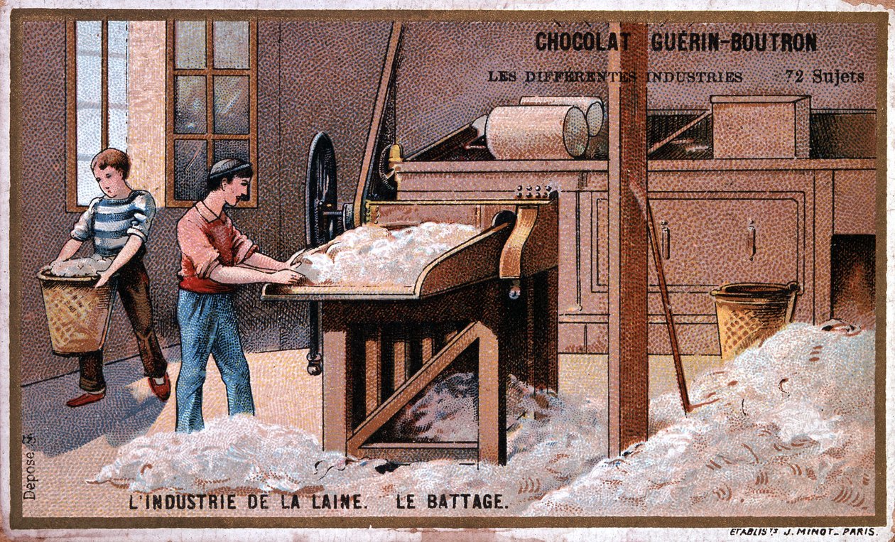 Uldindustri, hyping, reklame for chokolade Guerin Boutron, ca. 1895 af Unknown artist