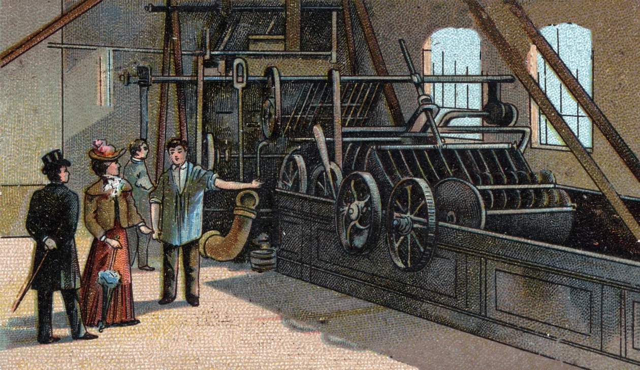 Uldindustrien: vask. Kromolitografi fra slutningen af det 19. århundrede af Unknown artist