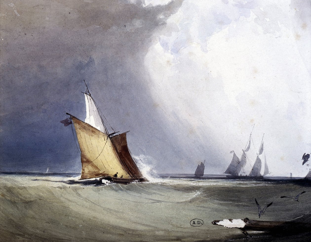 Yachts til søs, slutningen af det 19. århundrede af Unknown artist