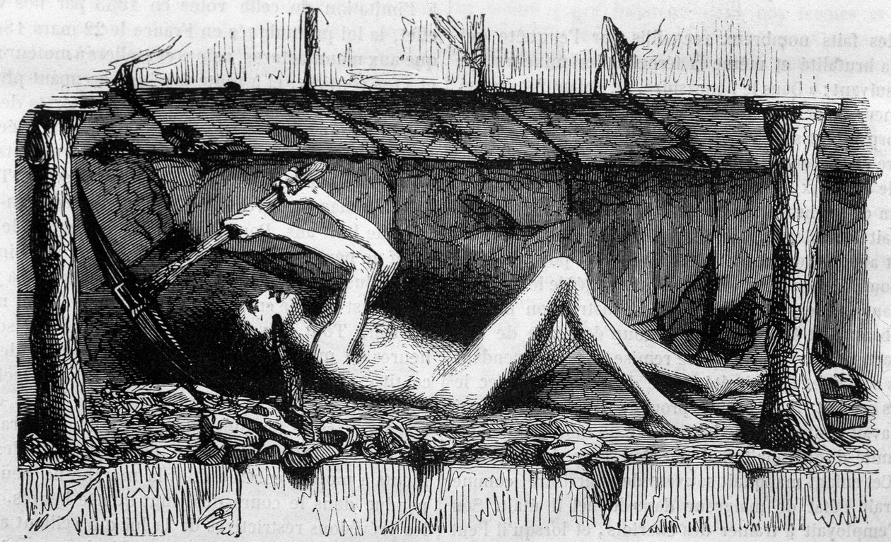 Ung mand, der arbejder i kulminerne i England af Unknown artist