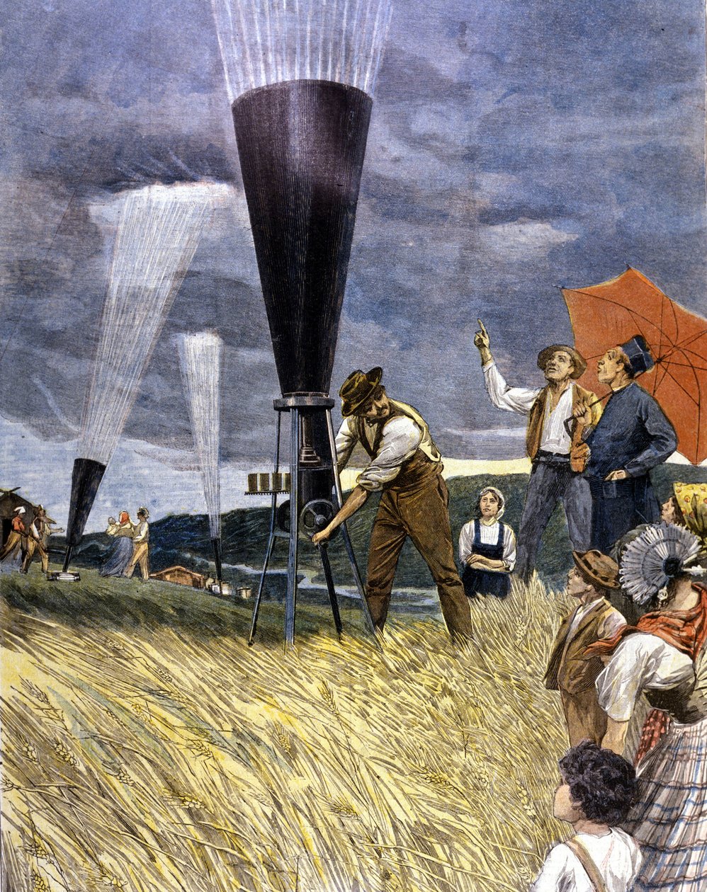 tønde mod hagl fra vinbønderne i Italien i 1899. af Unknown artist