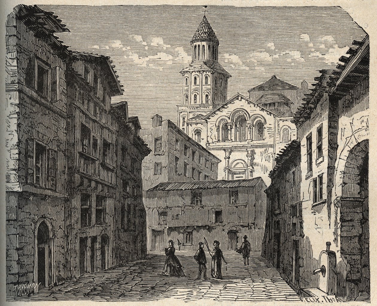 Saint-Front katedral - Perigueux - Dordogne - Frankrig - (Saint Front) gravering i "" PATRIE"" - PECTUREQUIREQUE BESKRIVELSE AF FRANKRIG I 6 BIND AF LUCIEN HUARD - slutningen af ​​1800-tallet af Unknown artist