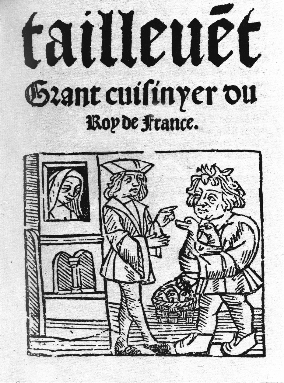 frontispice af "Le Viandier"" af Taillevent. Guillaume Tirel, kendt som Taillevent eller Taillevant fransk kok (1310 til 1395). 1 af Unknown artist