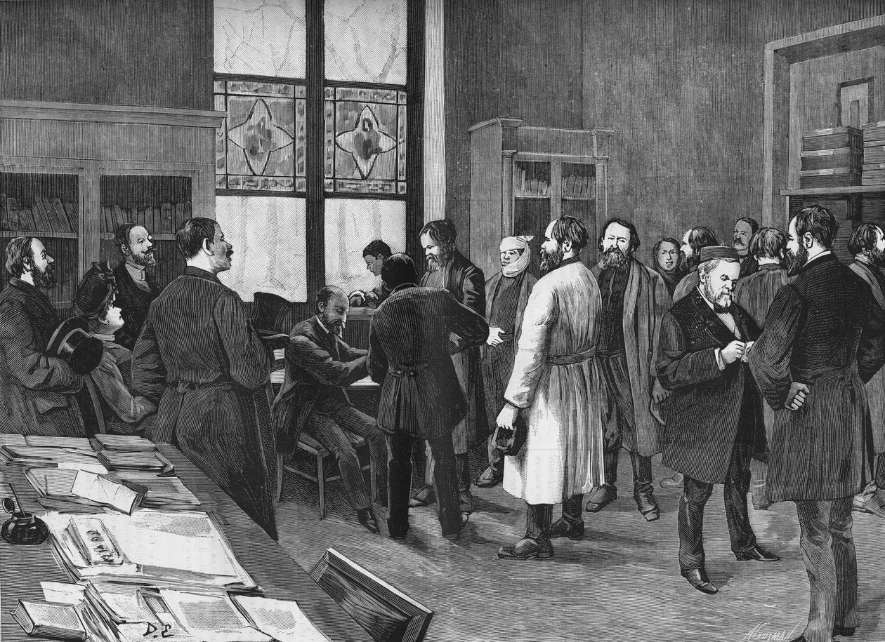 i Louis Pasteurs kabinet i 1886. af Unknown artist