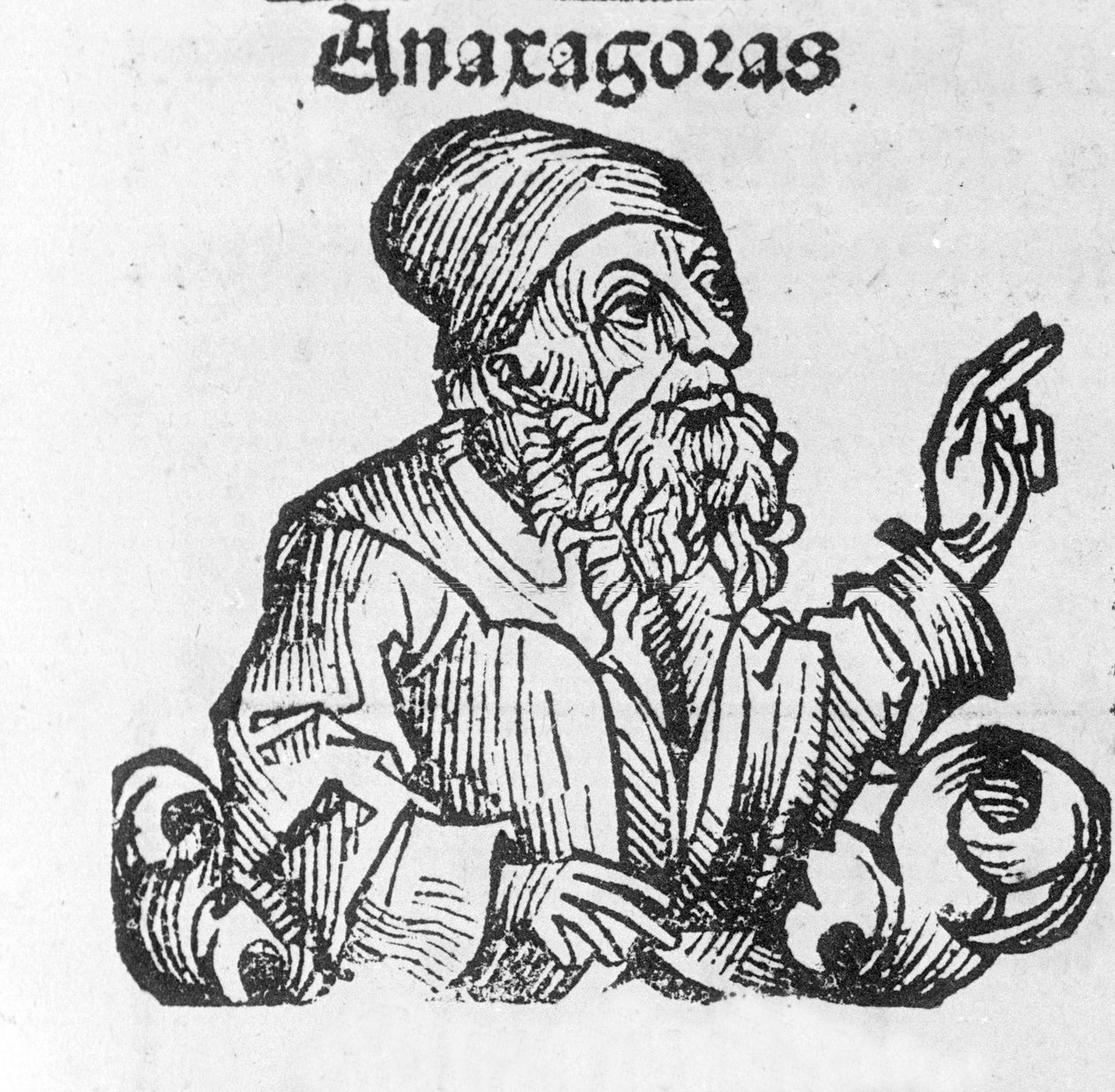 portræt af Anaxagoras af Clazomenae. på græsk Anaxagoras græsk filosof (500 til 428 f.Kr.) 1800-tallet (gravering) af Unknown artist