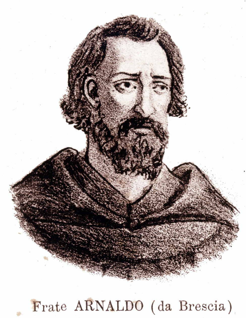 portræt af Arnaud de Brescia (Arnaldo da brescia) (1090 - 1155), italiensk politisk og religiøs reformator. af Unknown artist
