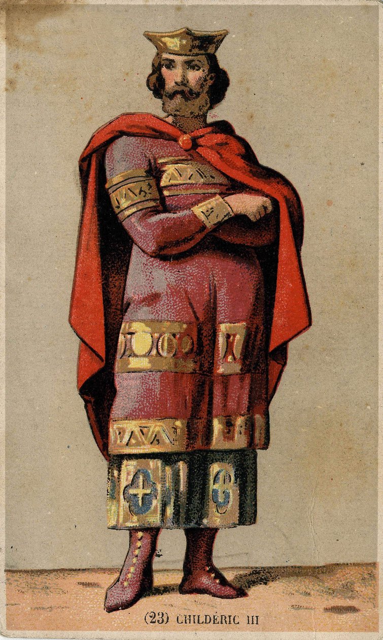 portræt af Childerick III (død 755), sidste merovingerkonge. af Unknown artist
