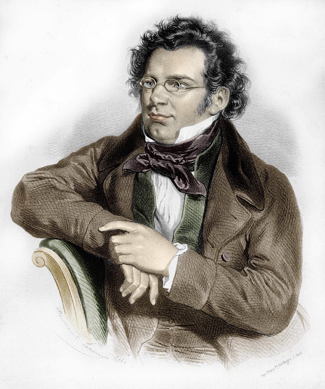 portræt af Franz Schubert (1797-1828), østrigsk komponist. af Unknown artist
