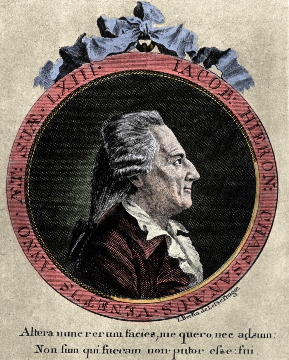 portræt af Giovanni Giacomo Casanova (1725-1798), italiensk eventyrer og forfatter. portrat af Johann Berka fra "" Icosameron eller History of Edward and Elizabeth, der tilbringer enogfirs år med Megamicres, indfødte indbyggere i Protokosmos i mellemtiden af Unknown artist