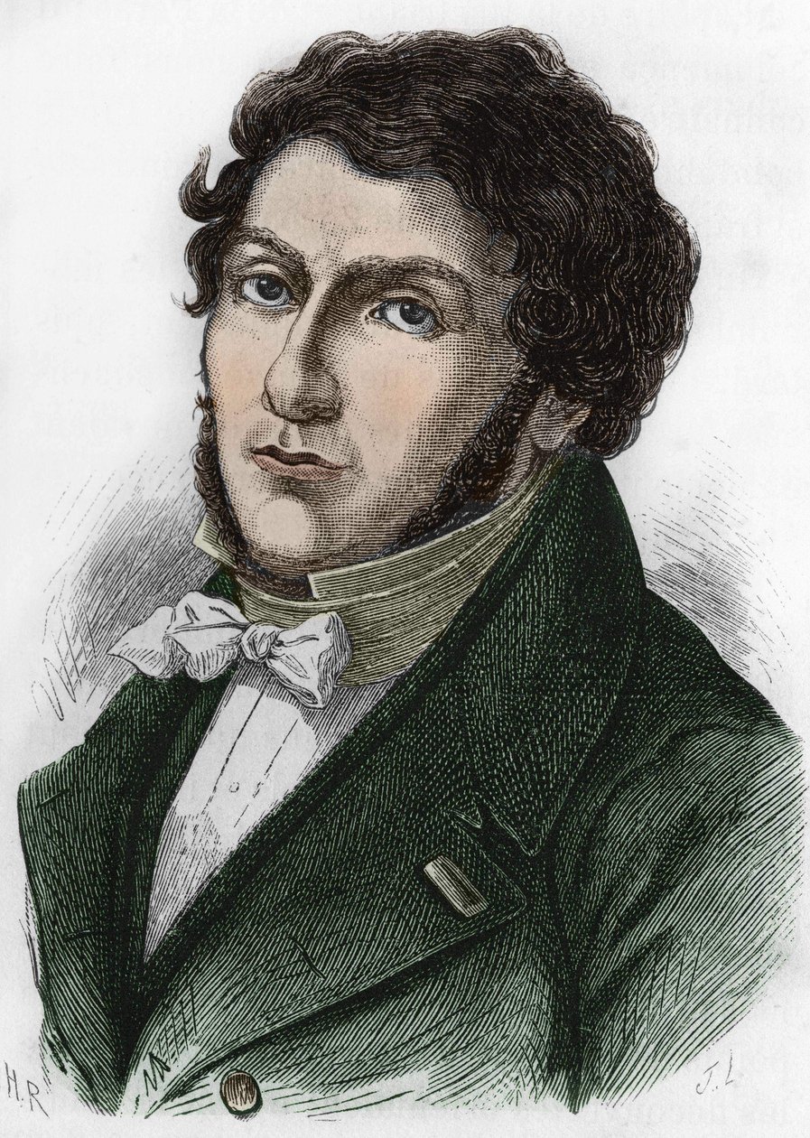portræt af Jean François (Jean-Francois) Champollion kaldet Champollion den unge franske egyptolog (1790 til 1832). af Unknown artist