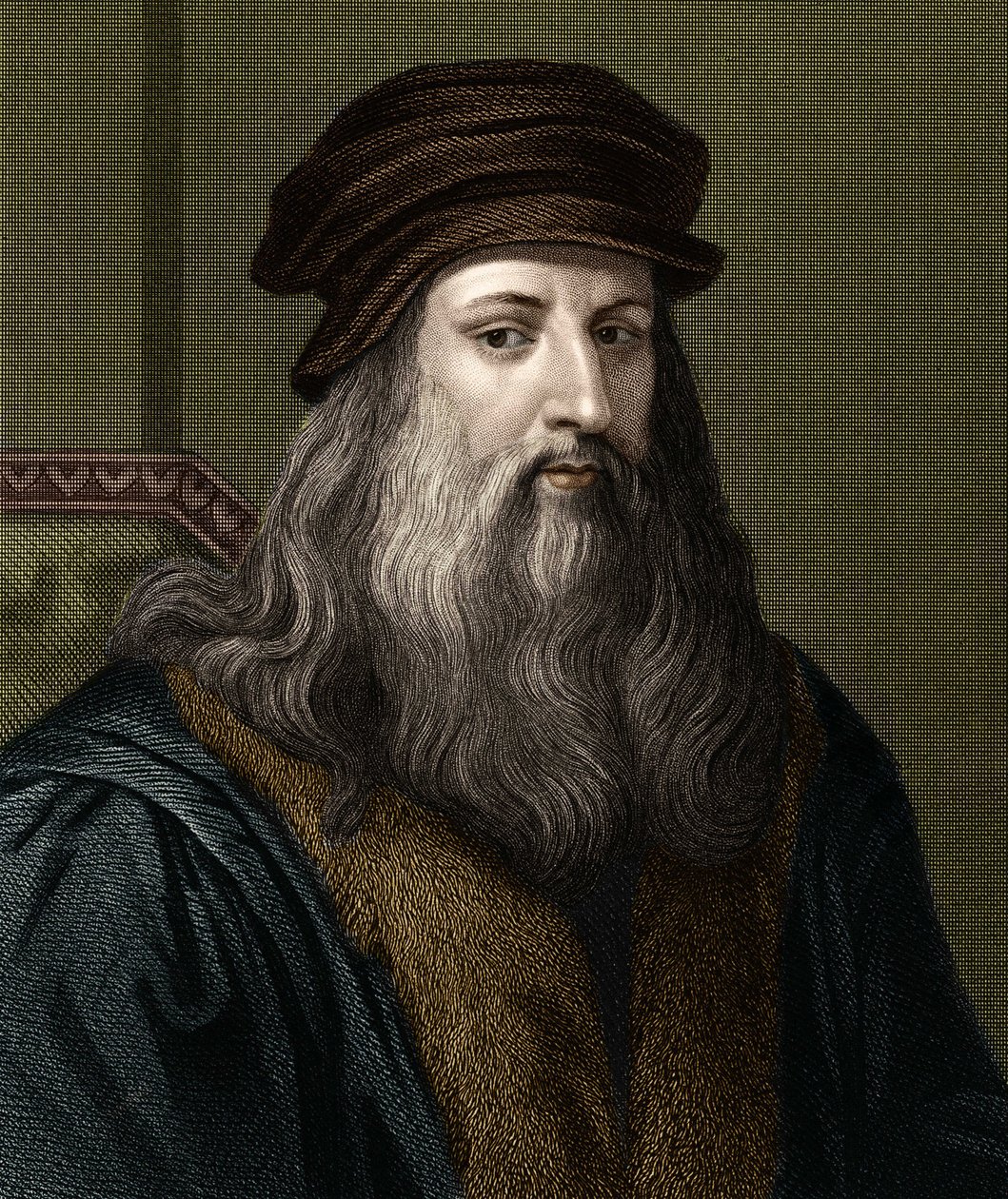portræt af Leonard de Vinci (1452-1519) (Leonardo da Vinci), italiensk maler. af Unknown artist