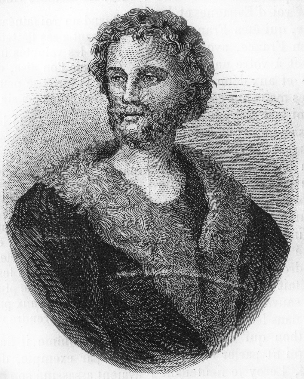 portræt af Mathurin Régnier. Fransk digter (1573 til 1613) Stik fra 1866. af Unknown artist