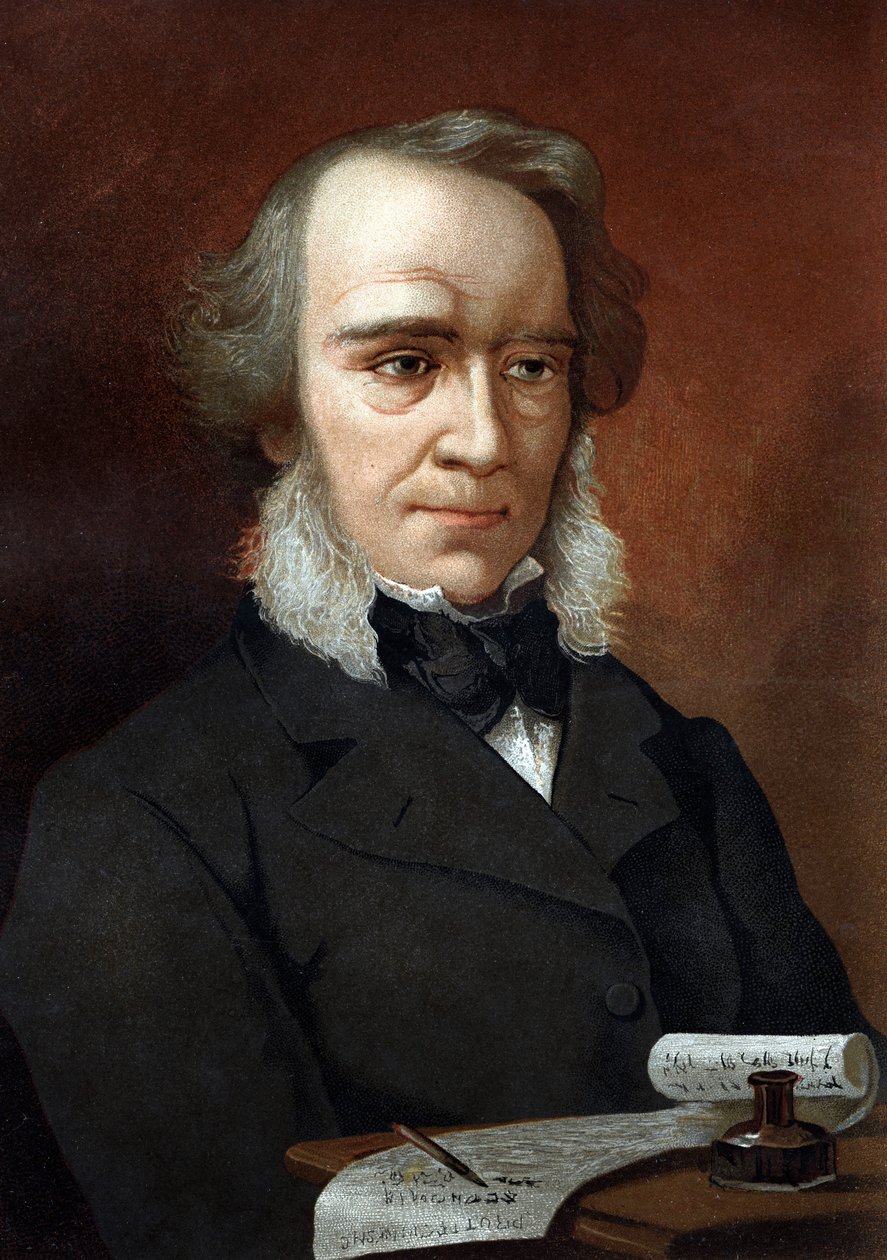 portræt af Richard Cobden. Britisk økonom og politiker (1804 til 1865).efter "Science and its Men by Louis Figuier" Barcelona 1881 af Unknown artist