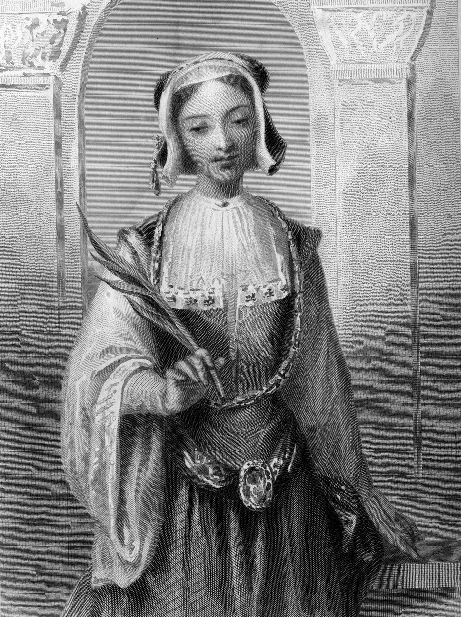 portræt af Saint Justine, jomfru og martyrium i Antiokia. af Unknown artist