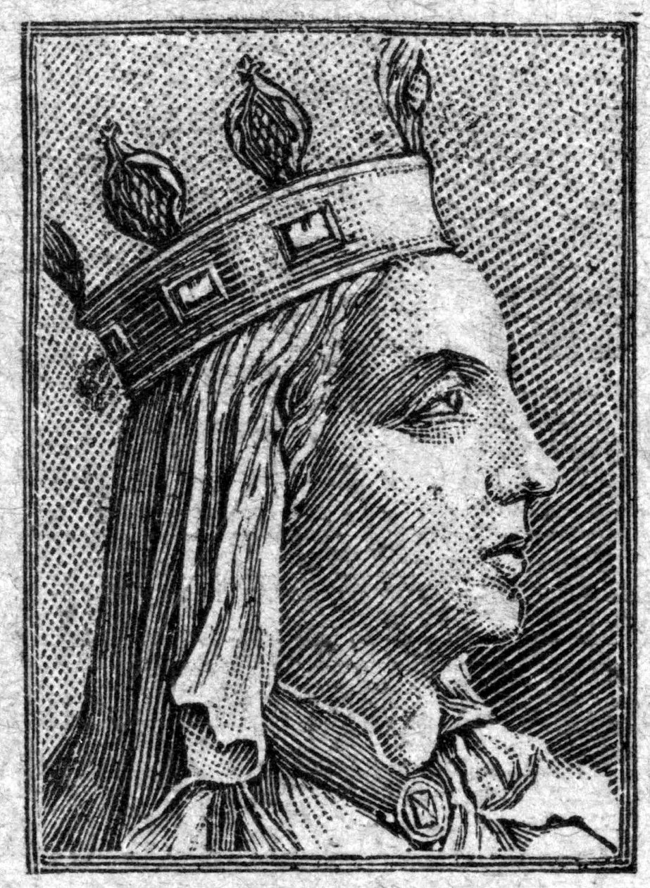 portræt af Ultrogothe kone til kong Childebert I, der døde i 559. af Unknown artist