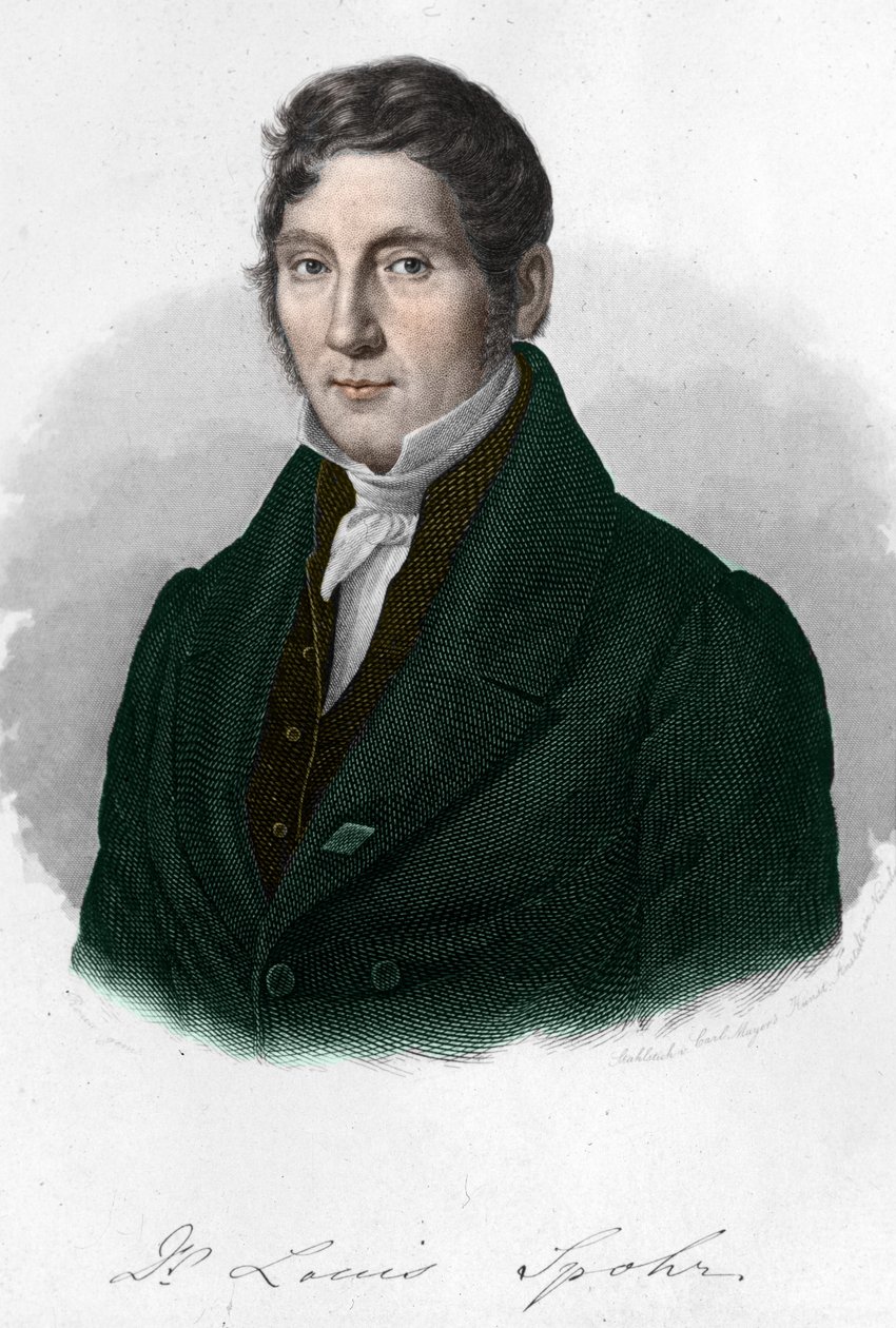 portræt af den tyske komponist Louis Spohr (1784-1859). af Unknown artist