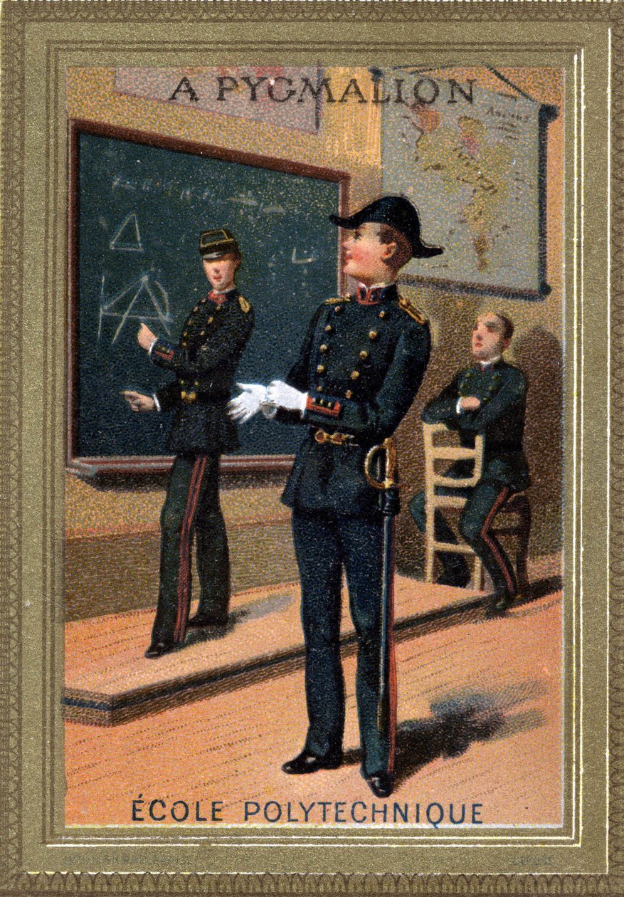 studerende fra Ecole Polytechnique. Kromolitografi. Slutningen af det 19. århundrede. af Unknown artist