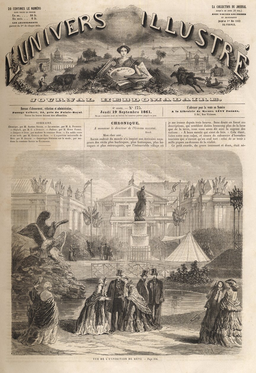 den internationale udstilling i 1861 i Metz - The World Exposition of Metz - den verdensberømte i 1861 af Unknown artist