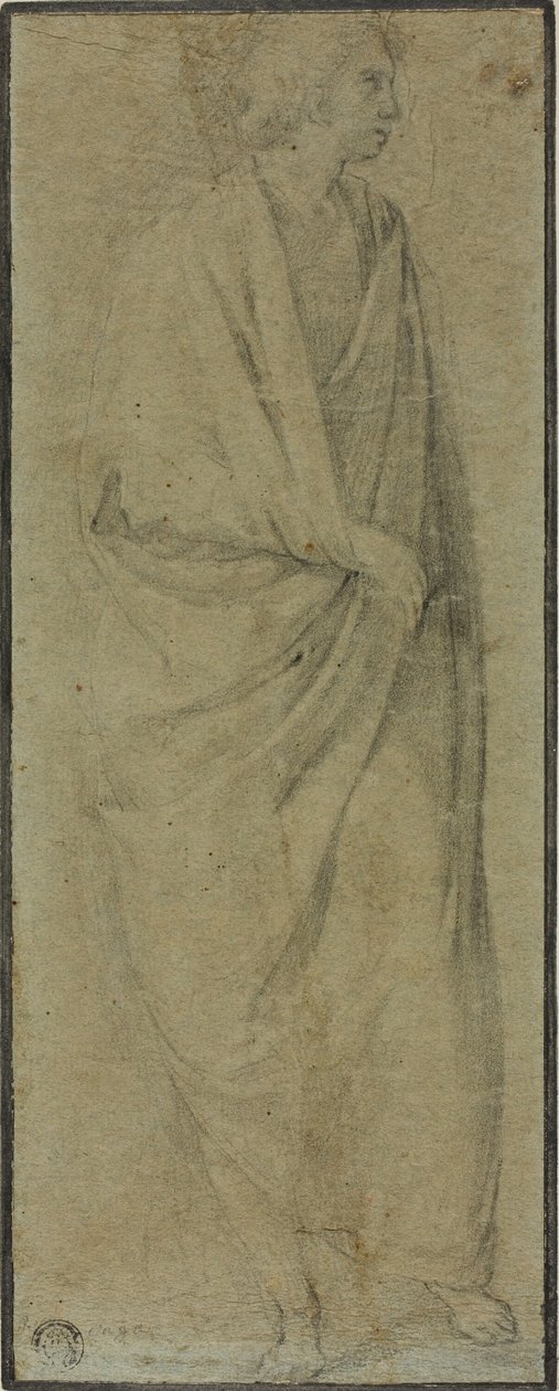 Stående draperet mandsfigur af Unknown Florentine