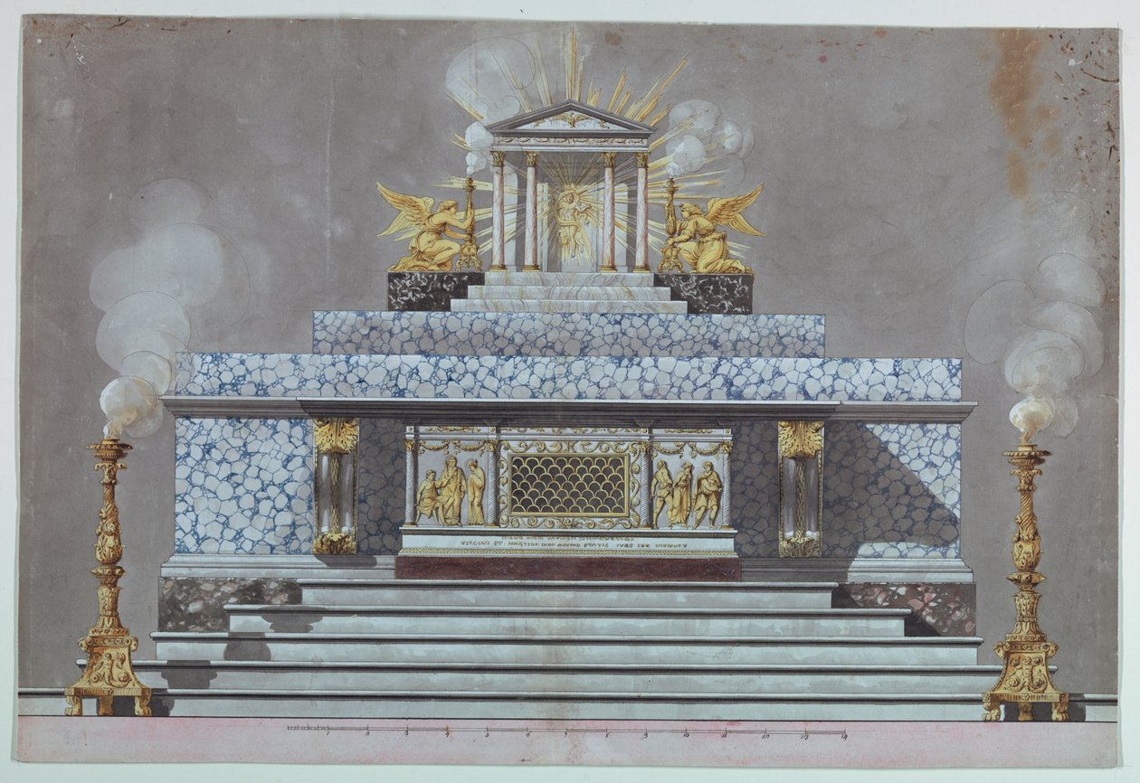 Alter dedikeret til en jomfru martyr [St. Lucy?] af Unknown, Italian
