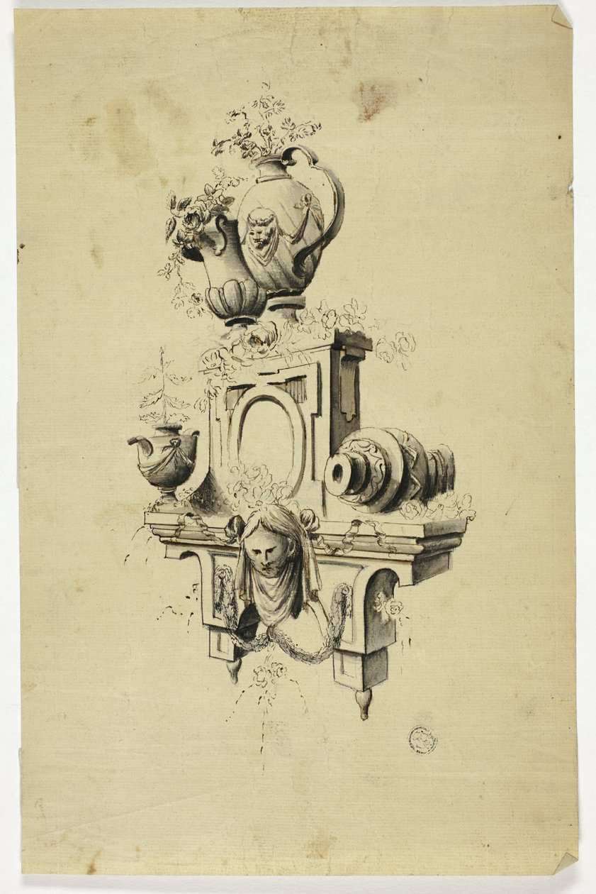 Design til et skorstensstykke af Unknown Italian