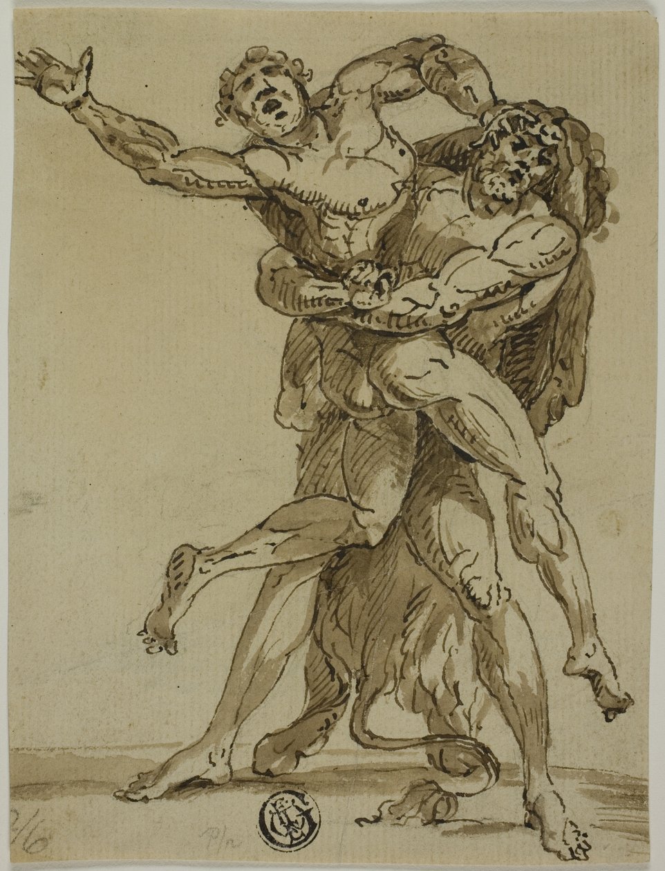Herkules og Antaeus af Unknown Italian