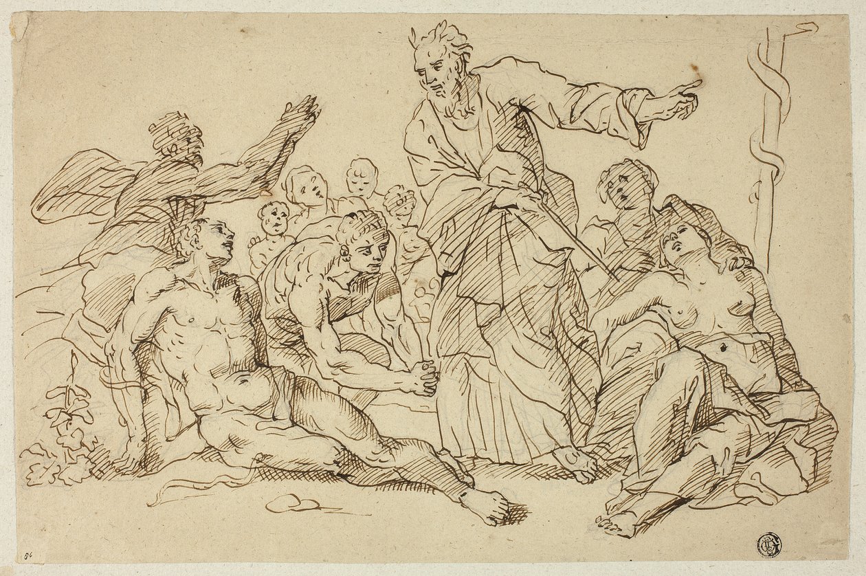 Moses og slangen af messing af Unknown Italian