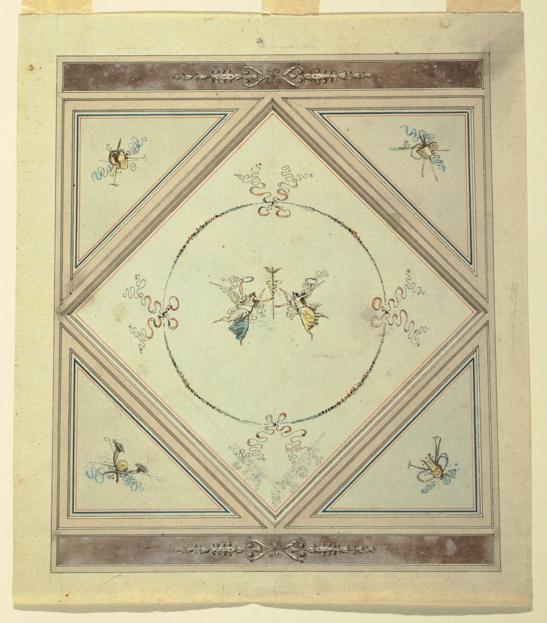 Tegning, loft i et soveværelse, 1820-23 af Unknown artistUnknown artist