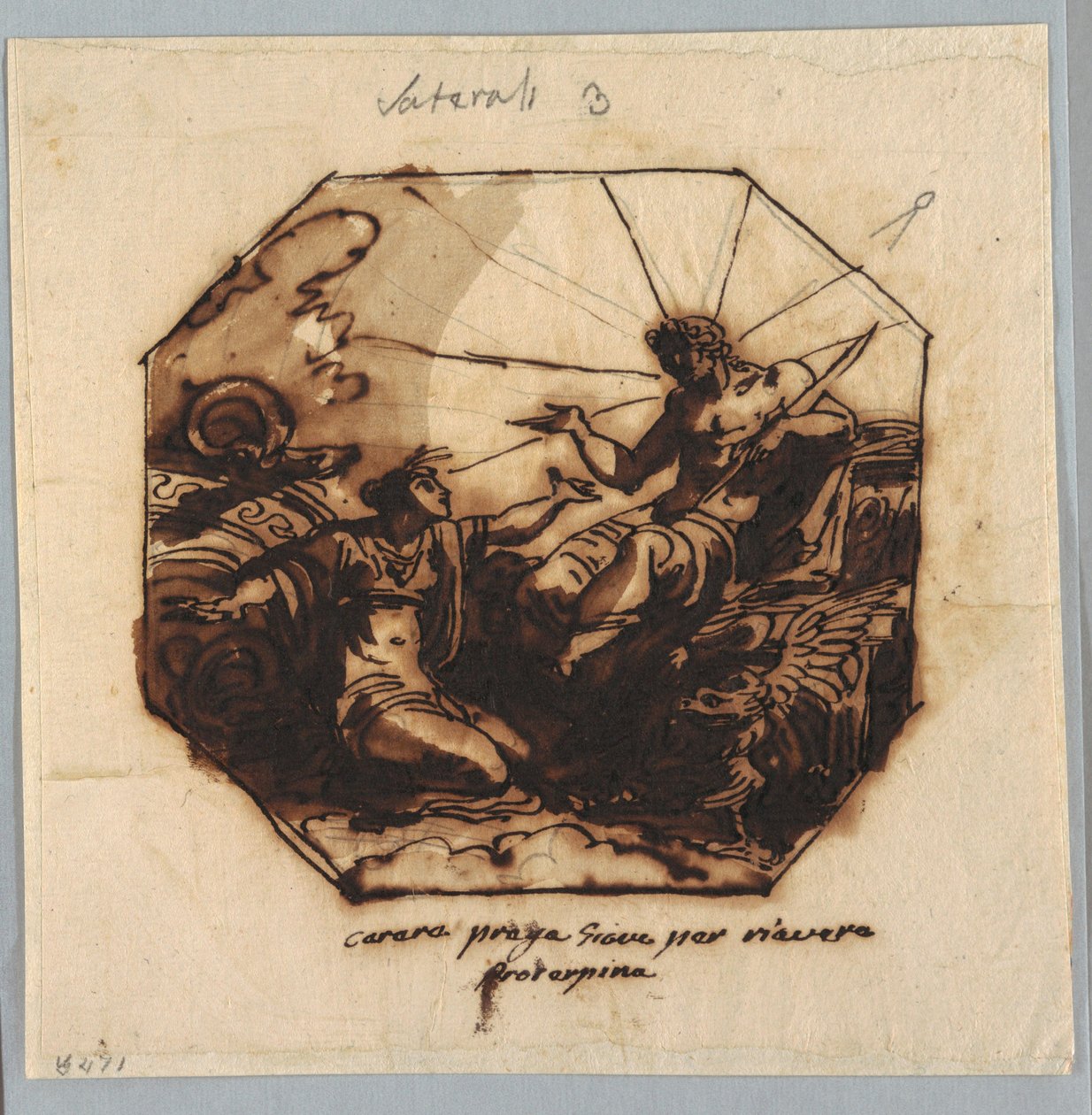 Tegning, Ceres beder Jupiter om at få Proserpina tilbage, 1812 af Unknown artistUnknown artist