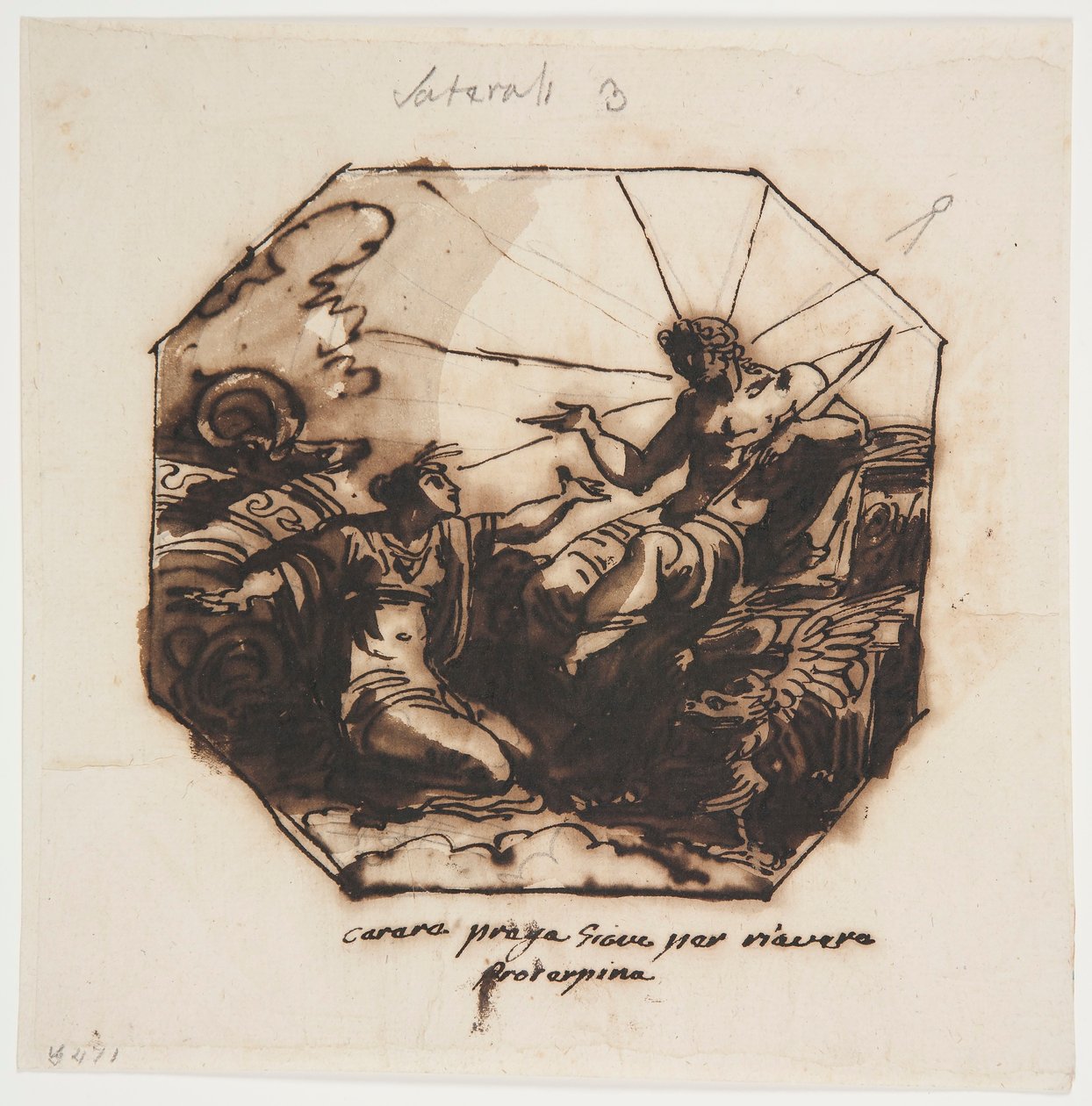 Tegning, Ceres beder Jupiter om at få Proserpina tilbage, 1812 af Unknown artistUnknown artist