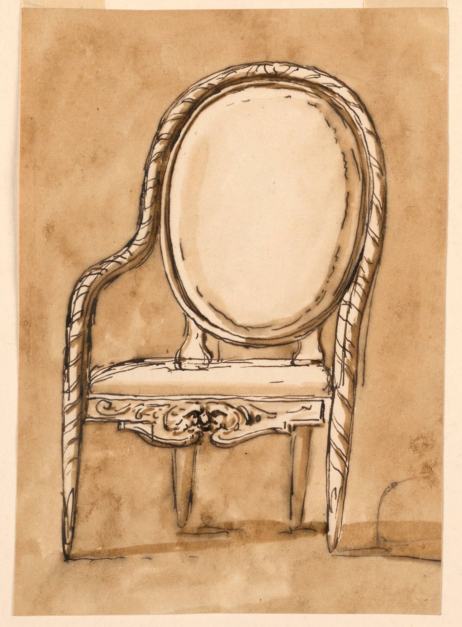 Tegning, stol, 1780-1790 af Unknown artistUnknown artist