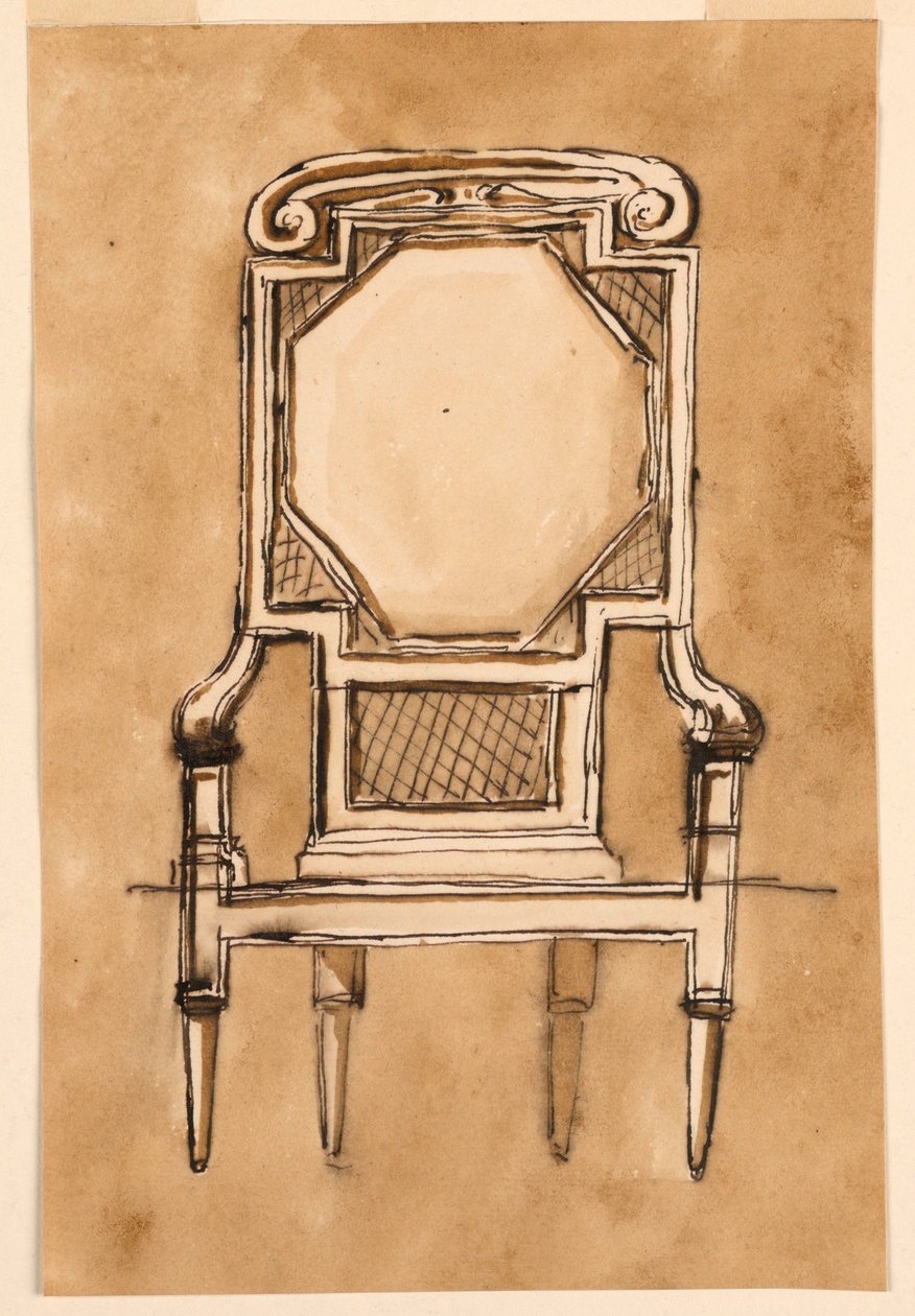 Tegning, stol, 1780-1790 af Unknown artistUnknown artist