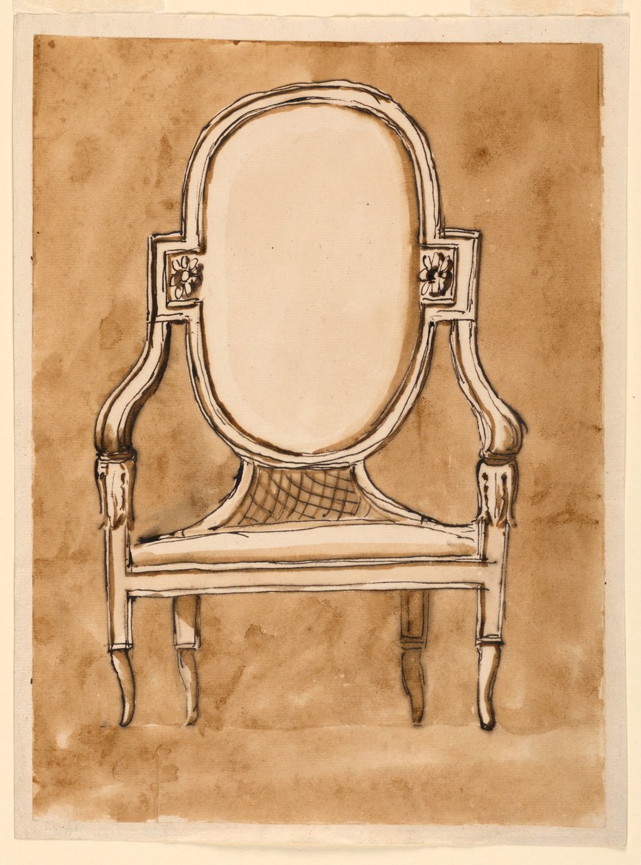 Tegning, stol, 1780-90 af Unknown artistUnknown artist