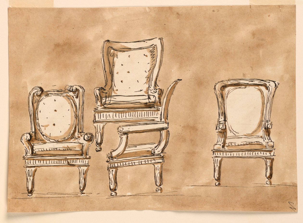 Tegning, Stole, 1780-90 af Unknown artistUnknown artist