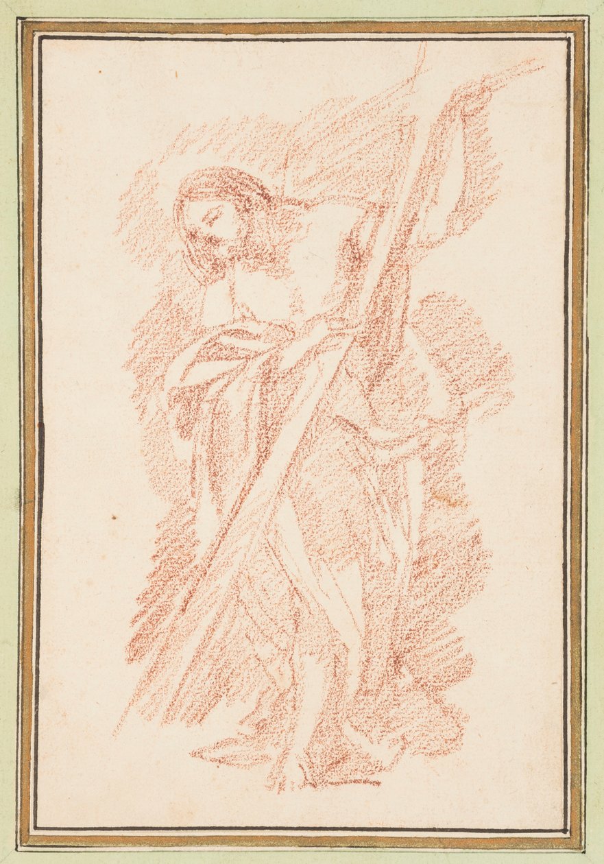 Tegning, Kristus stående, ca. 1759-70 af Unknown artistUnknown artist