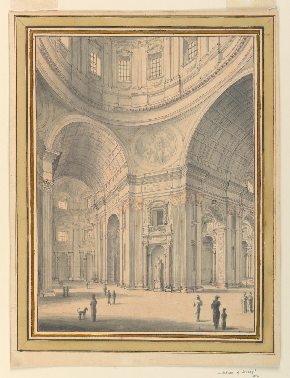 Tegning, kirkeinteriør, ca. 1770 af Unknown artistUnknown artist